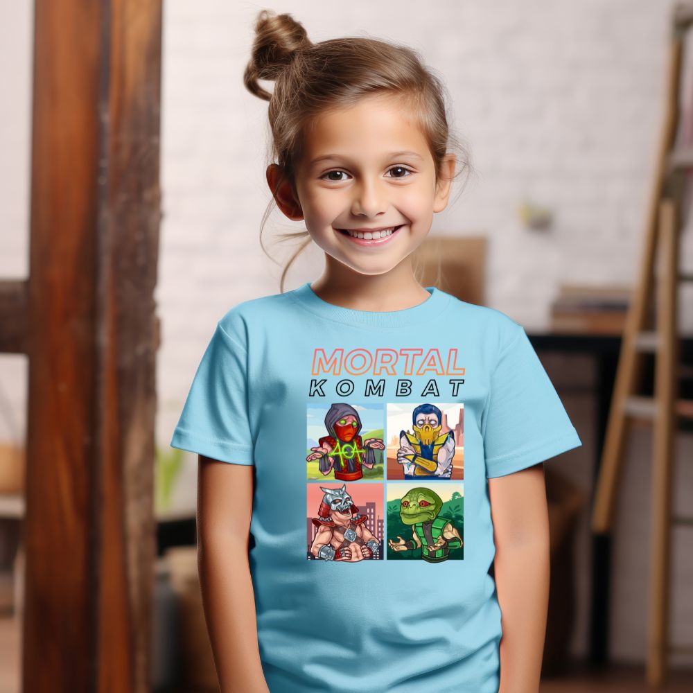 Camiseta Infanto Juvenil Personagens Mortal Kombat Jogos Games