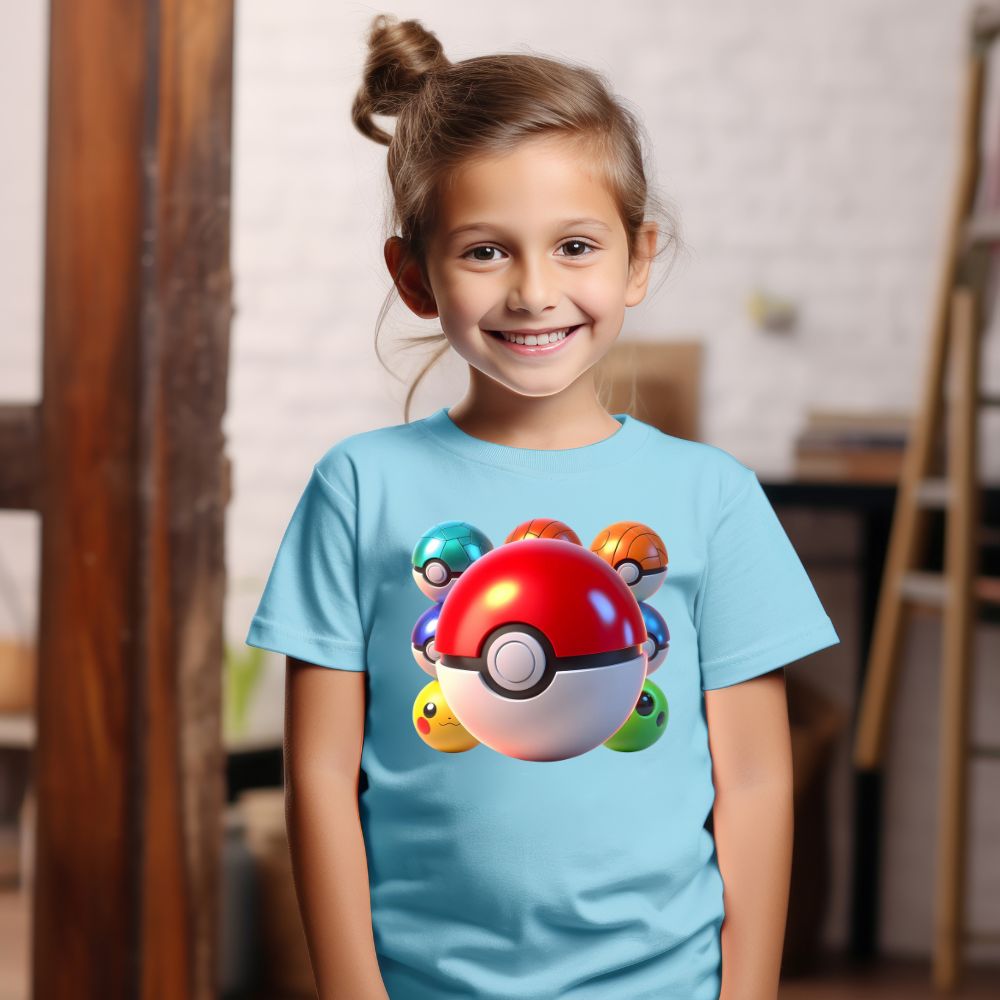 Camiseta Infanto Juvenil Personagens Anime Geek Pokémon Pokebola