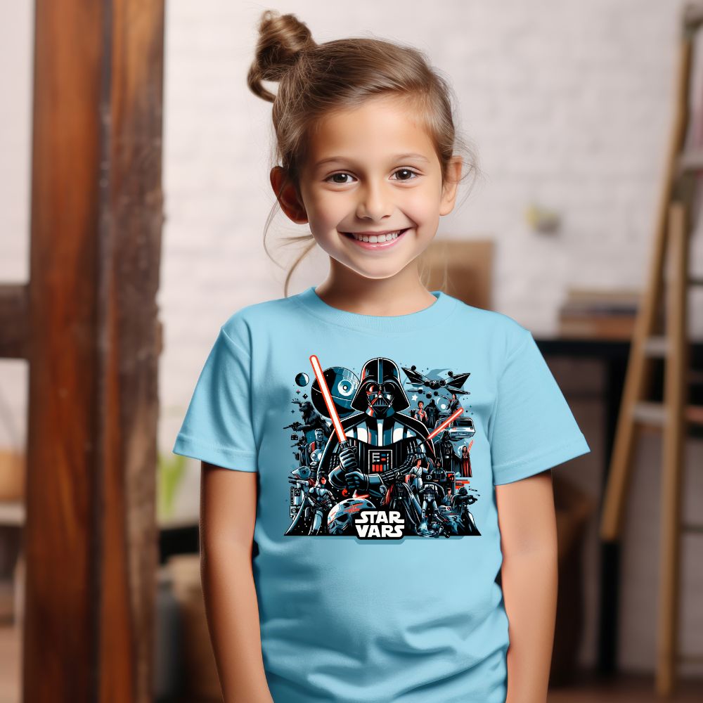 Camiseta Infanto Juvenil Personagens Star Wars Geek Serie Filmes