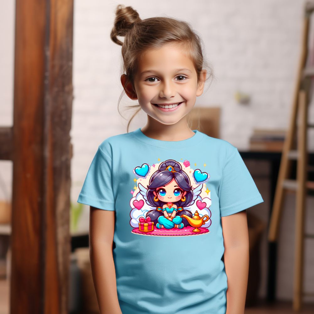 Camiseta Infanto Juvenil Personagens Princesa Jasmine 01