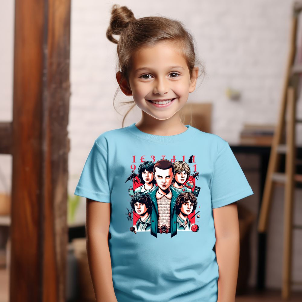 Camiseta Infanto Juvenil Personagens Stranger Things