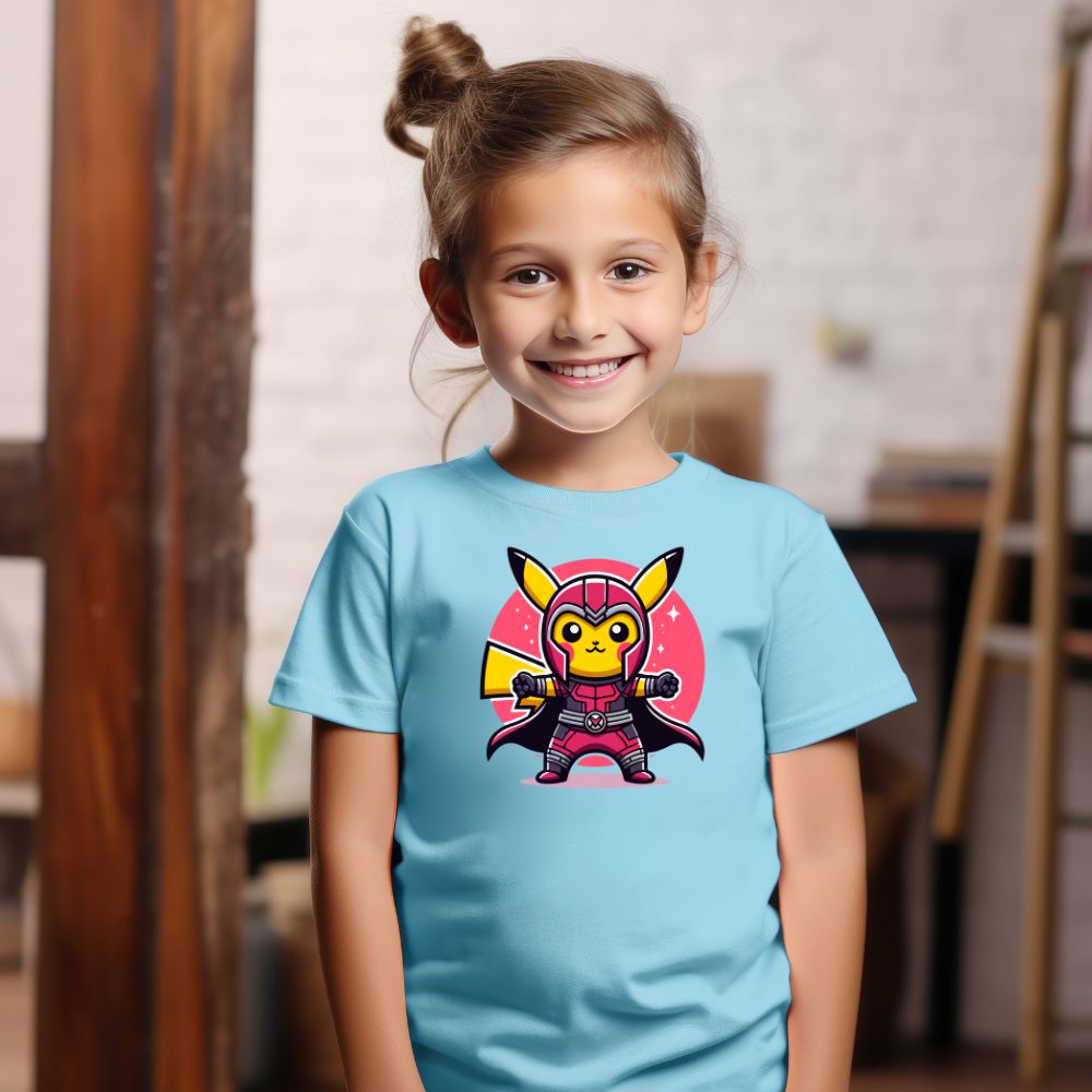 Camiseta Infanto Juvenil Personagens Pikachu Super Heróis 03