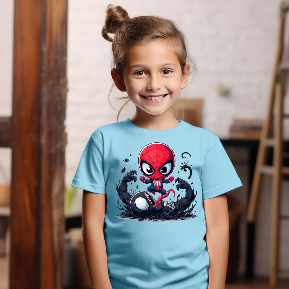 Camiseta Infanto Juvenil Personagens Super Heróis Homem Aranha Venom