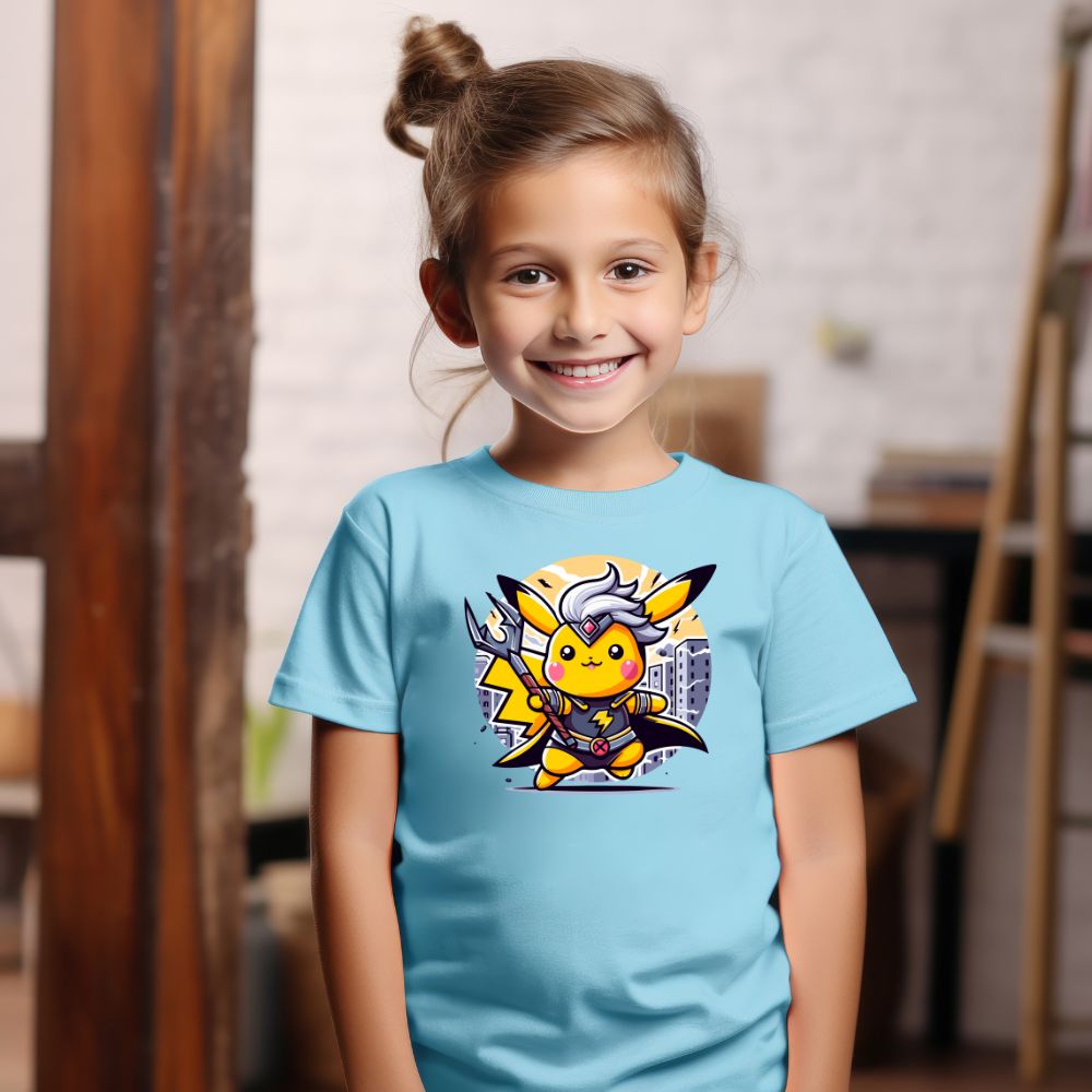 Camiseta Infanto Juvenil Personagens Pikachu Super Heróis 05