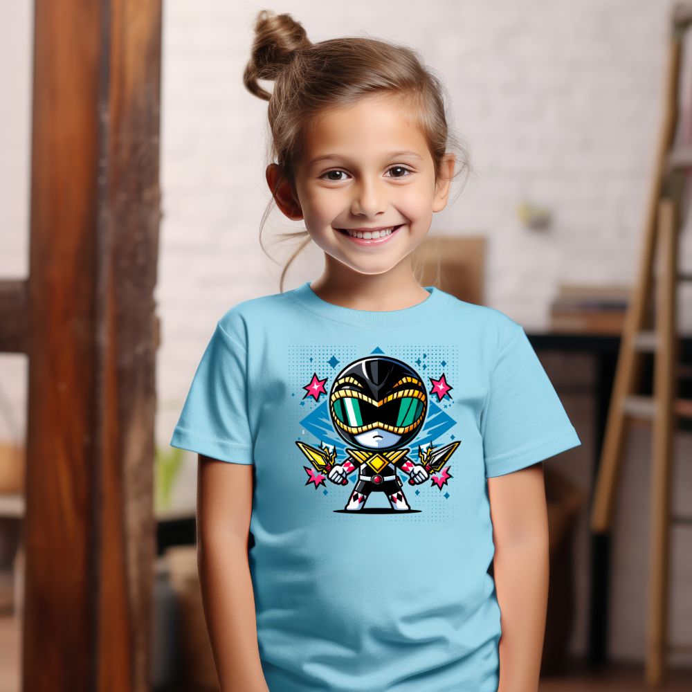 Camiseta Infanto Juvenil Personagens Power Rangers Preto