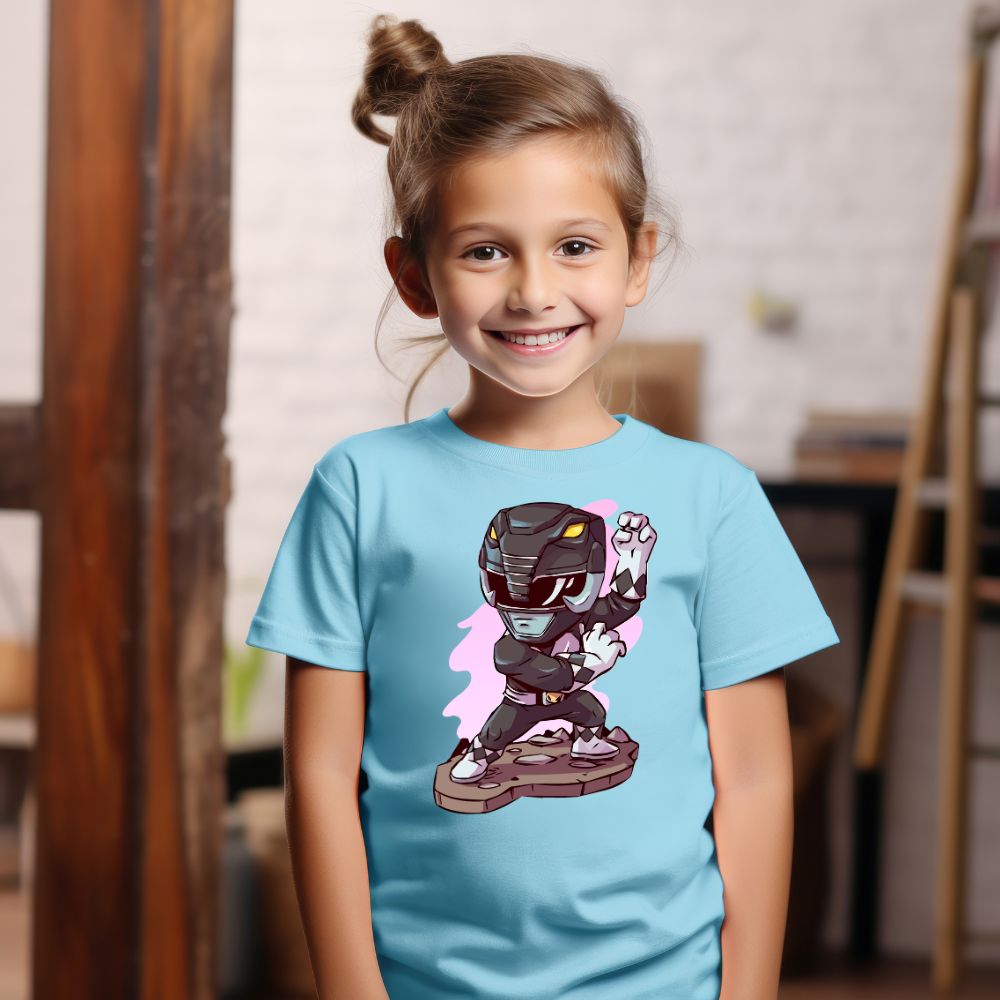 Camiseta Infanto Juvenil Personagens Power Rangers Preto 01