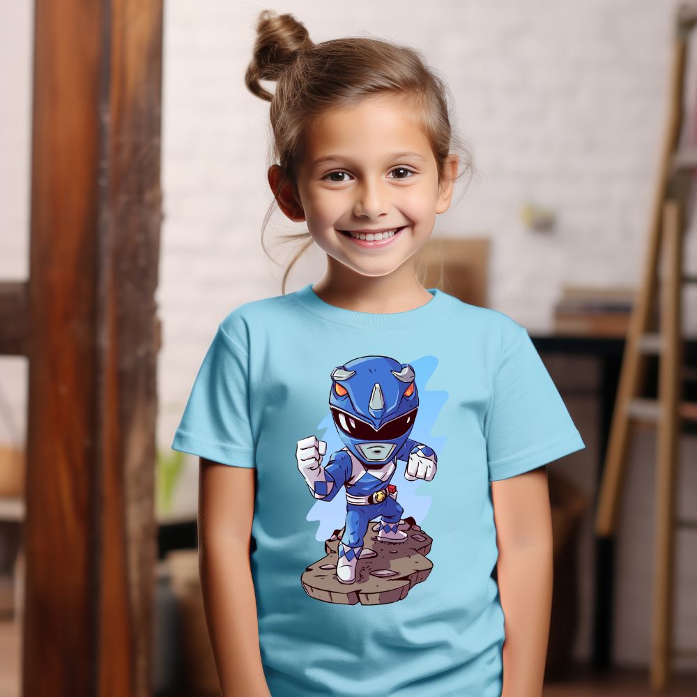 Camiseta Infanto Juvenil Personagens Power Rangers Azul