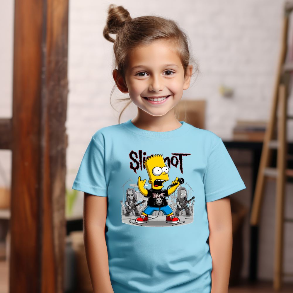 Camiseta Infanto Juvenil Personagens Bart Simpsons Rock Roll