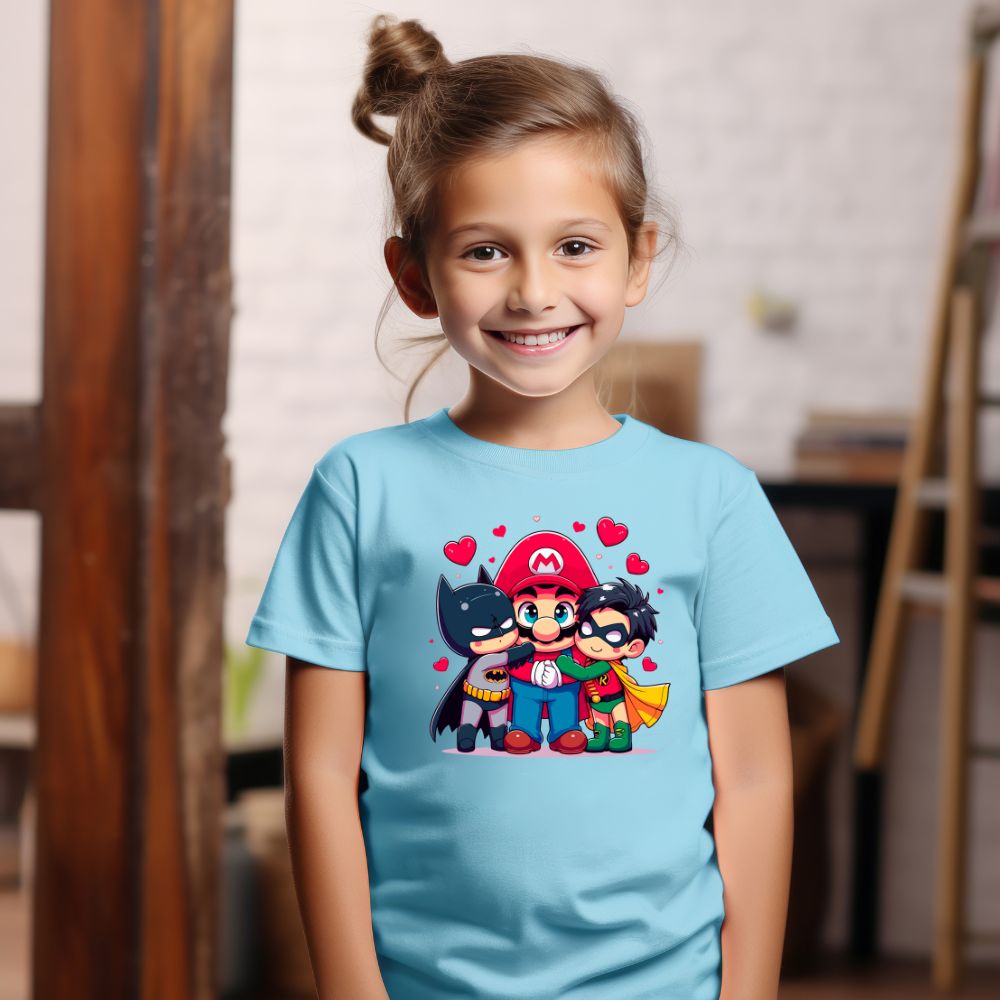 Camiseta Infanto Juvenil Personagens Heróis Super Mario