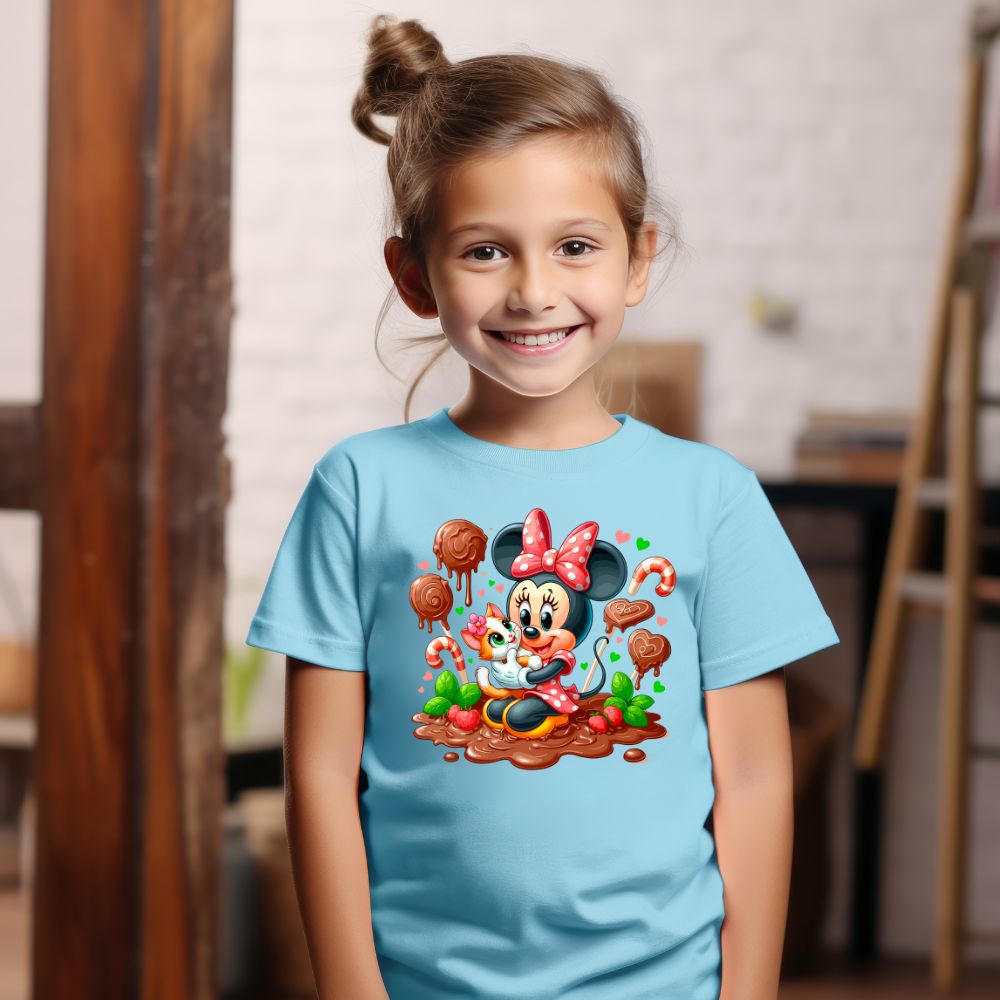 Camiseta Infanto Juvenil Personagens Feminina Minnie