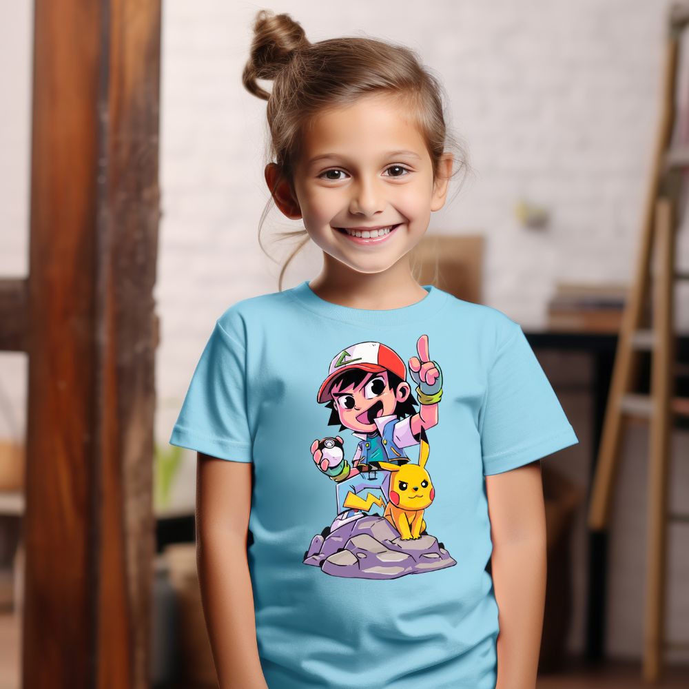 Camiseta Infanto Juvenil Personagens Pikachu Desenho Pokemon
