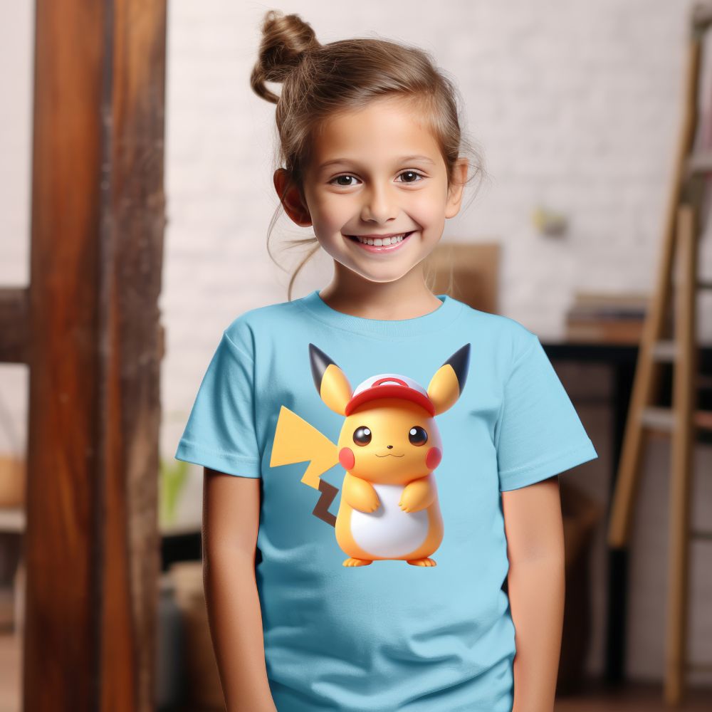 Camiseta Infanto Juvenil Personagens Pikachu Pokémon Clássico 02