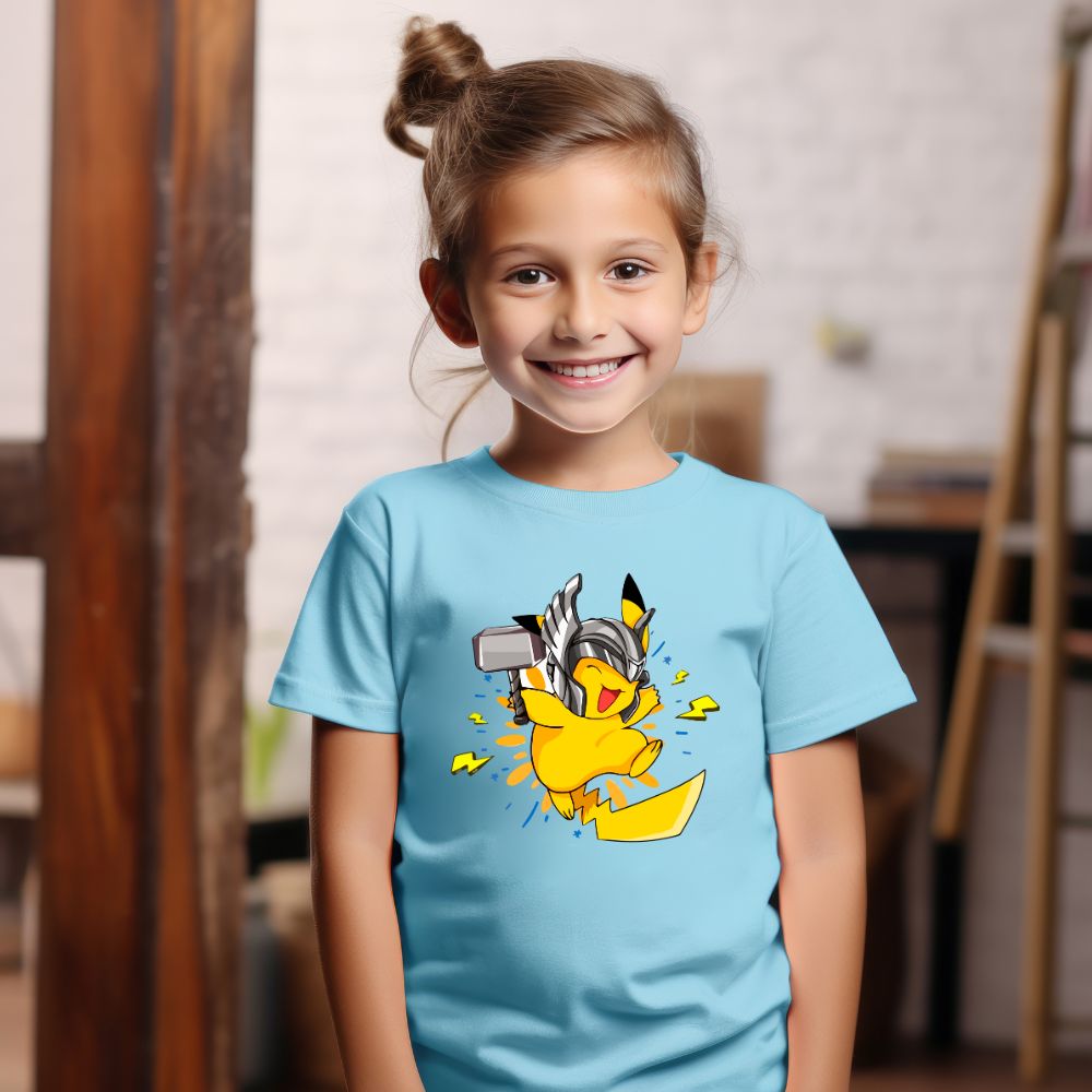 Camiseta Infanto Juvenil Personagens Pikachu Super Heróis 04
