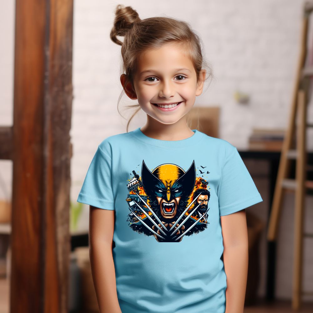 Camiseta Infanto Juvenil Personagens Wolverine X men Garras Super heróis