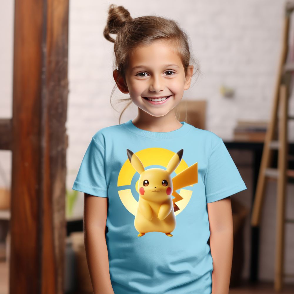 Camiseta Infanto Juvenil Personagens Pikachu Pokémon Clássico 01
