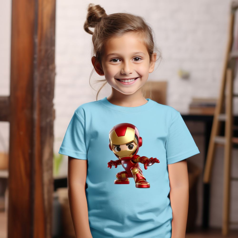 Camiseta Infanto Juvenil Personagens Homem de Ferro Mini Heróis