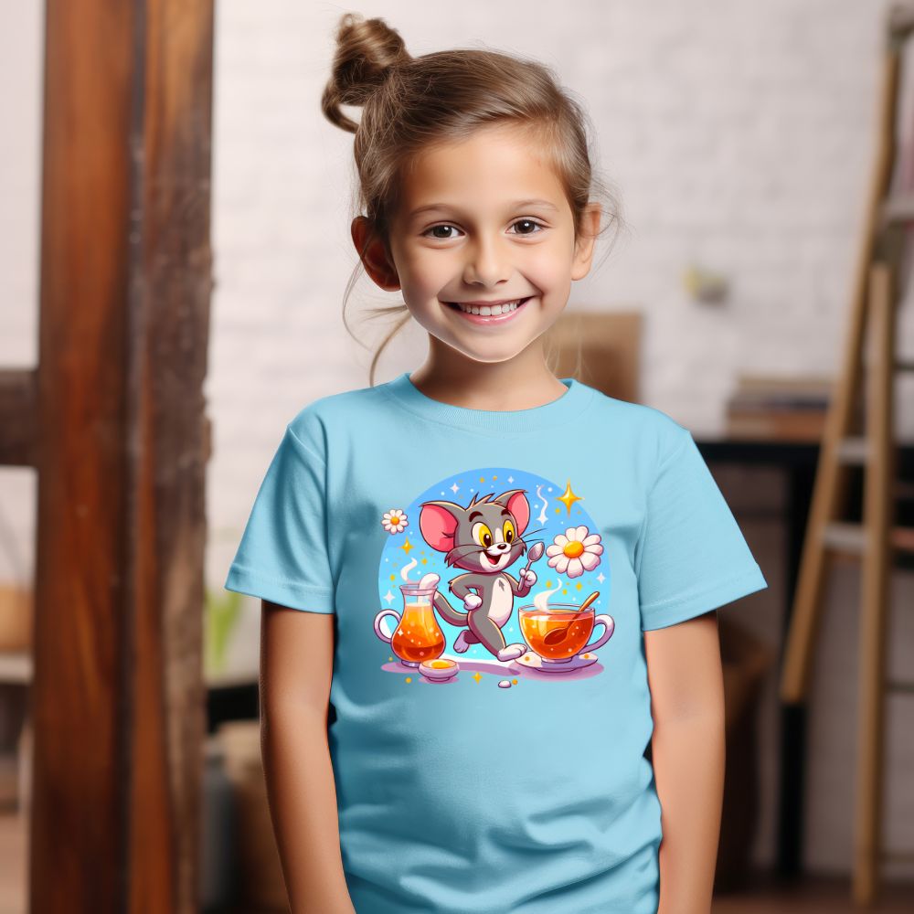 Camiseta Infanto Juvenil Personagens Tom e Jerry Camisa Infantil Unissex