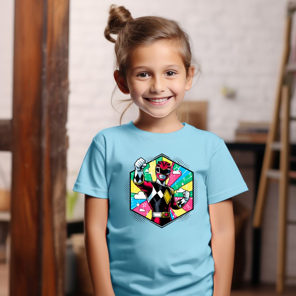 Camiseta Infanto Juvenil Personagens Power Rangers Super Heróis Vintage
