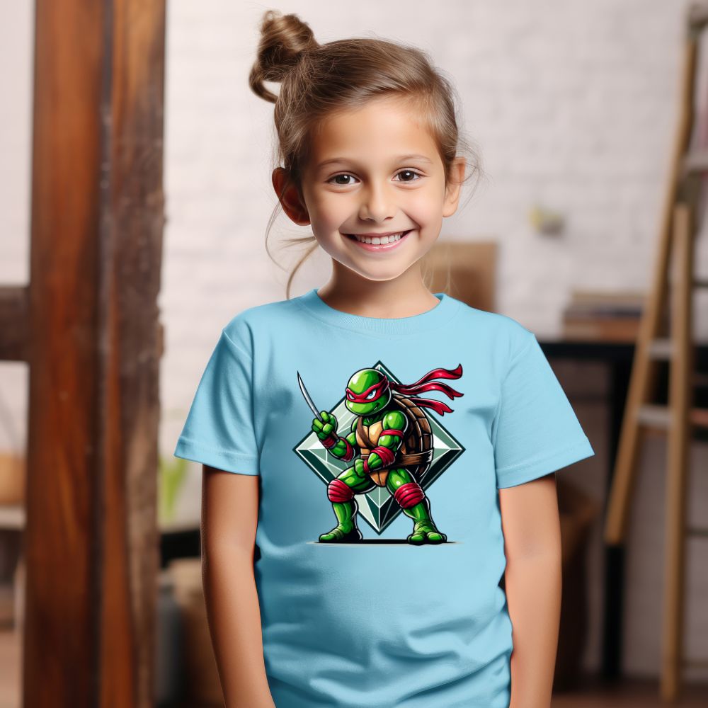 Camiseta Infanto Juvenil Personagens Tartarugas Ninjas Raphael
