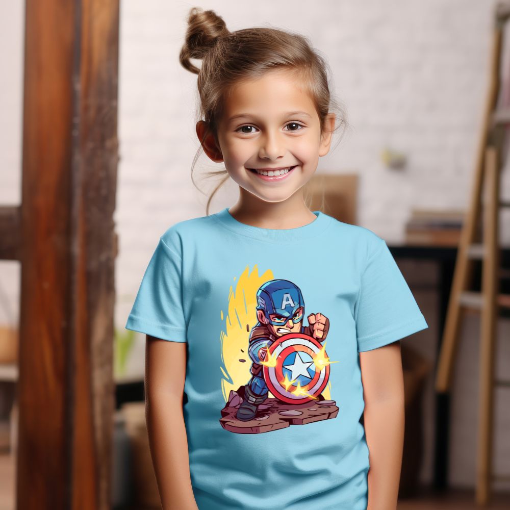 Camiseta Infanto Juvenil Personagens Super Herois Capitão América