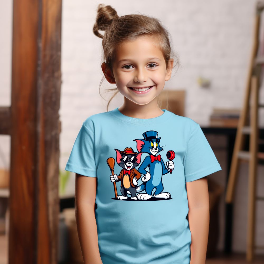 Camiseta Infanto Juvenil Personagens Tom e Jerry