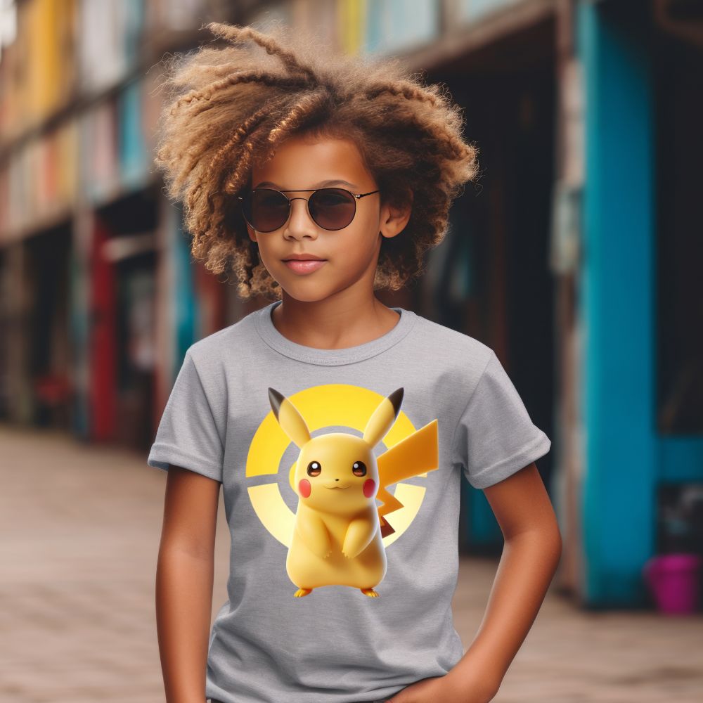 Camiseta Infanto Juvenil Personagens Pikachu Pokémon Clássico 01