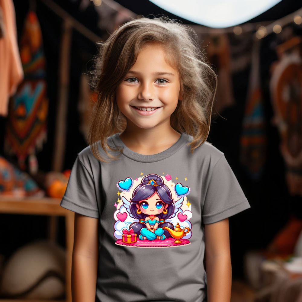 Camiseta Infanto Juvenil Personagens Princesa Jasmine 01