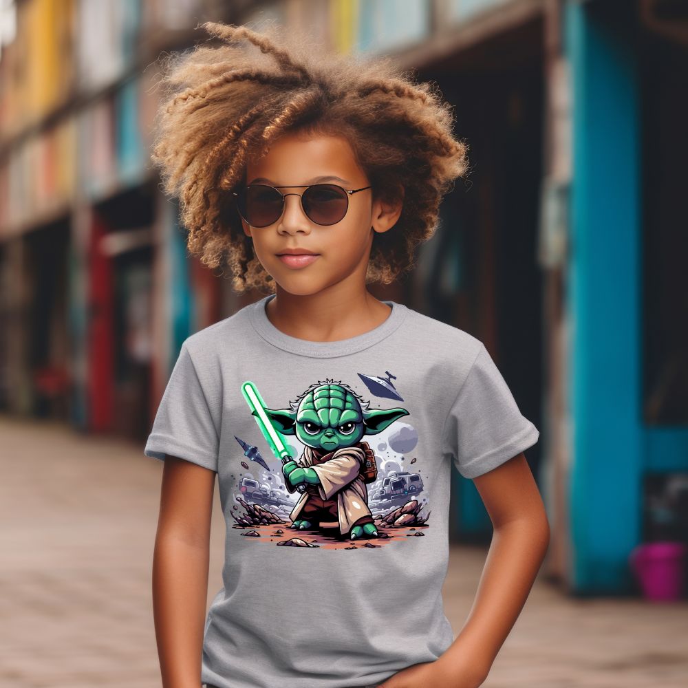 Camiseta Infanto Juvenil Personagens Star Wars Geek Serie Baby Yoda 02