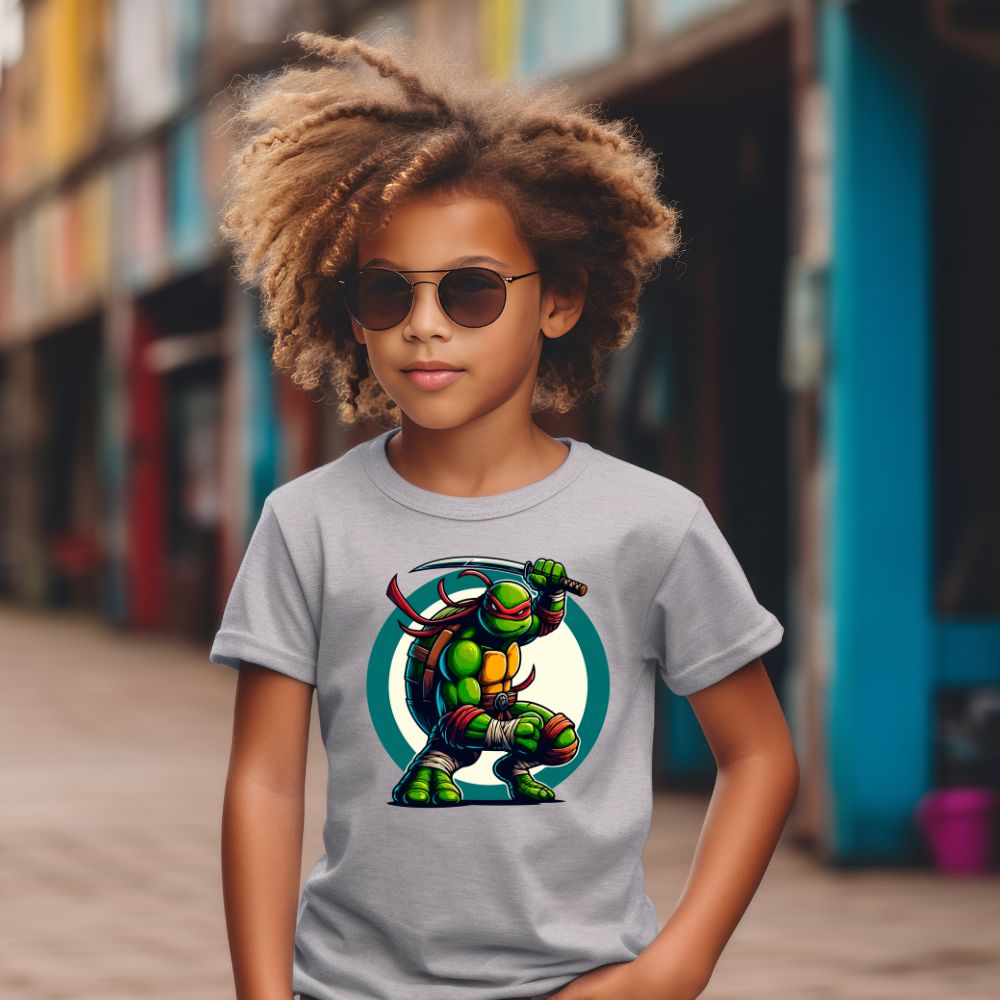 Camiseta Infanto Juvenil Personagens Tartarugas Ninjas Raphael 01