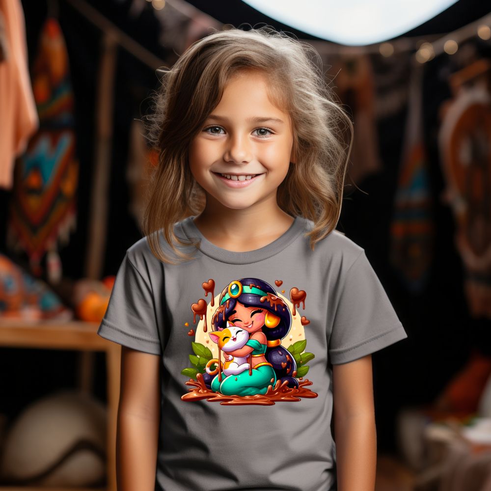 Camiseta Infanto Juvenil Personagens Feminina Princesa Jasmine