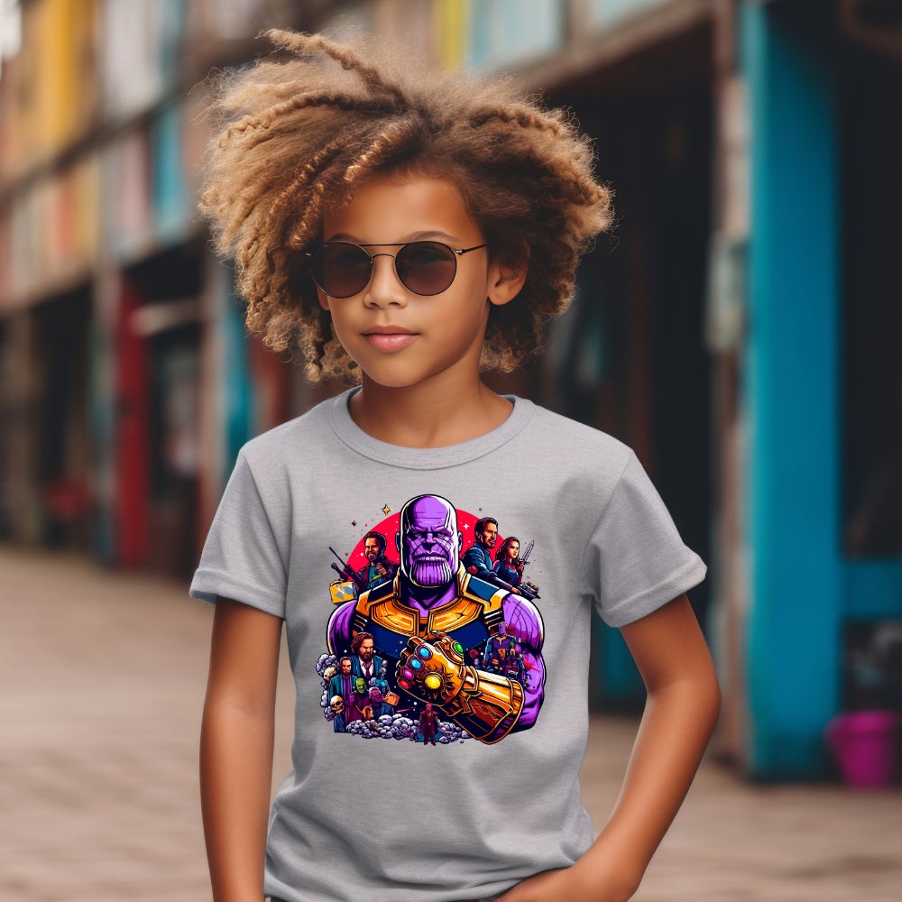 Camiseta Infanto Juvenil Personagens Thanos Personagem Vilão