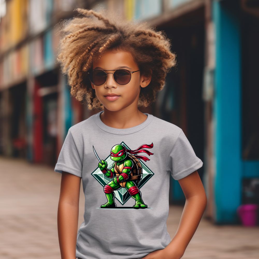 Camiseta Infanto Juvenil Personagens Tartarugas Ninjas Raphael
