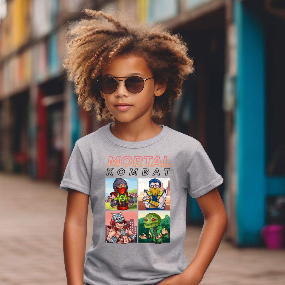 Camiseta Infanto Juvenil Personagens Mortal Kombat Jogos Games