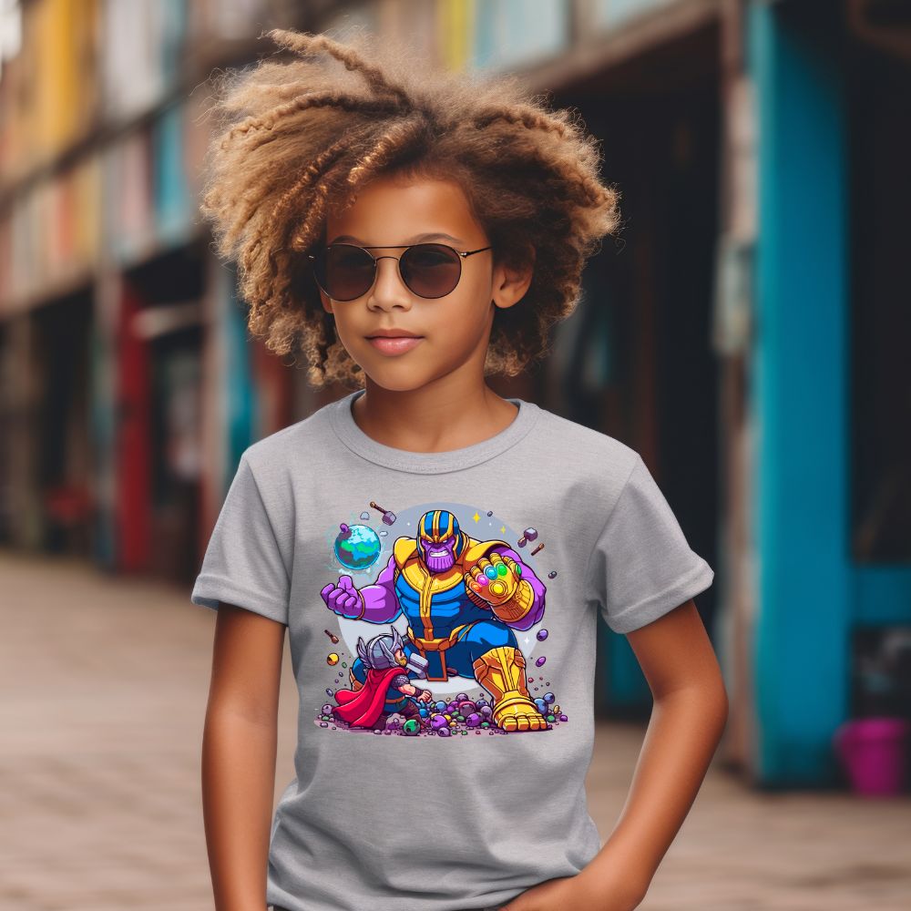 Camiseta Infanto Juvenil Personagens Thanos Vilão Personagem