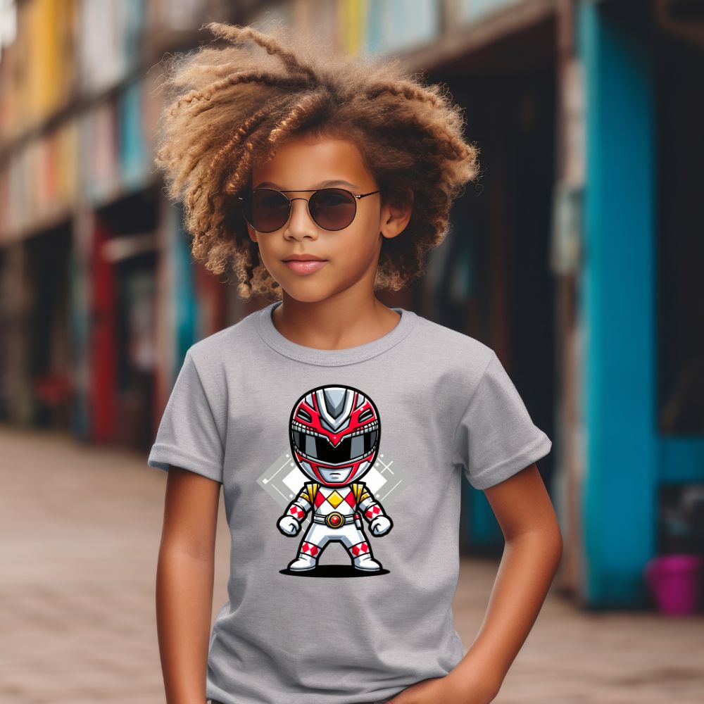 Camiseta Infanto Juvenil Personagens Power Rangers Branco