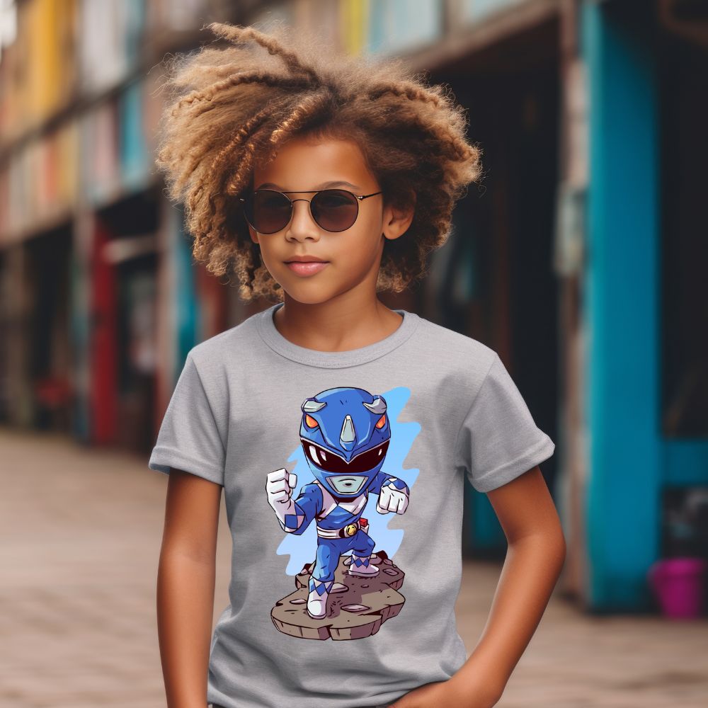 Camiseta Infanto Juvenil Personagens Power Rangers Azul