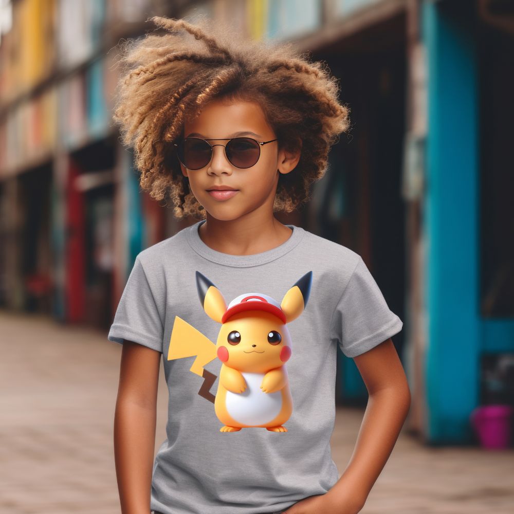 Camiseta Infanto Juvenil Personagens Pikachu Pokémon Clássico 02