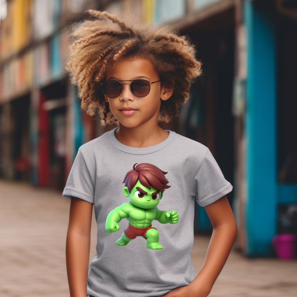 Camiseta Infanto Juvenil Personagens Hulk Mini Heróis