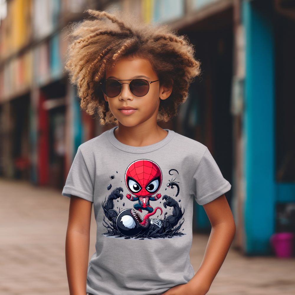 Camiseta Infanto Juvenil Personagens Super Heróis Homem Aranha Venom