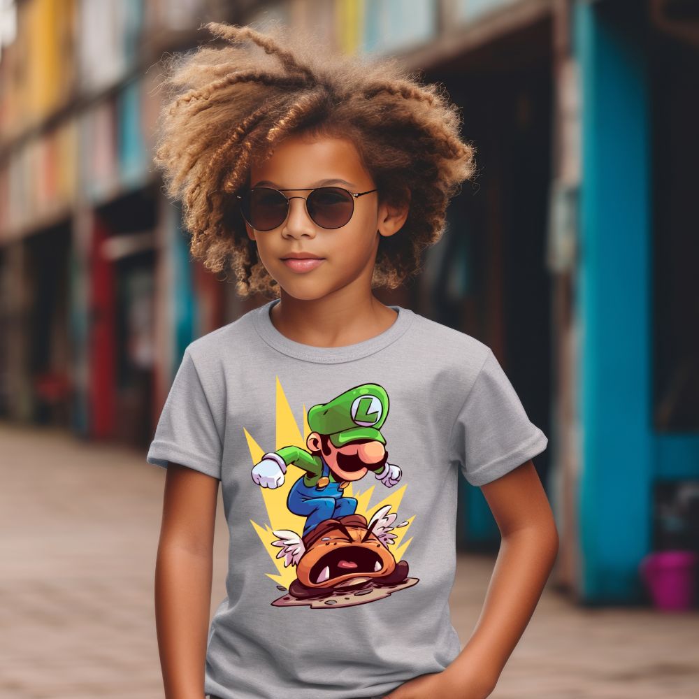 Camiseta Infanto Juvenil Personagens Super Mario Personagem Luigi