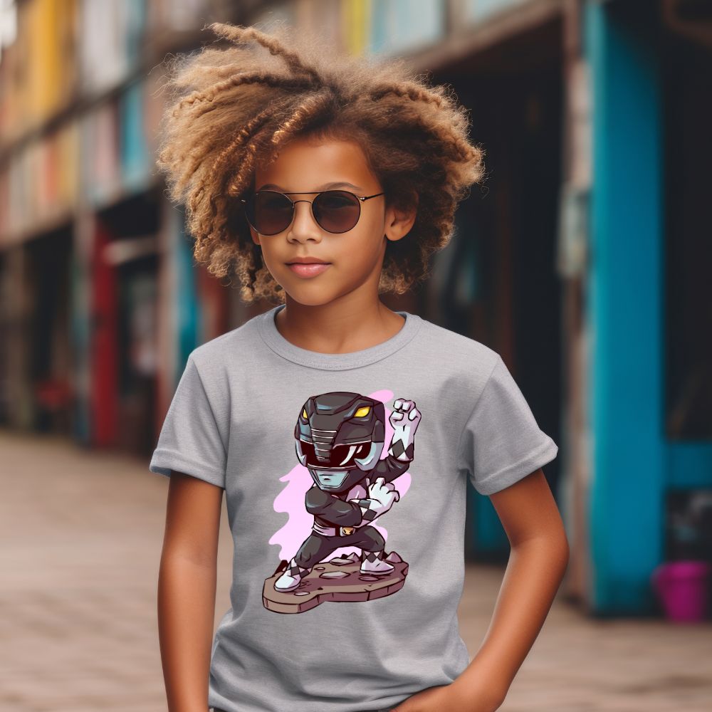 Camiseta Infanto Juvenil Personagens Power Rangers Preto 01