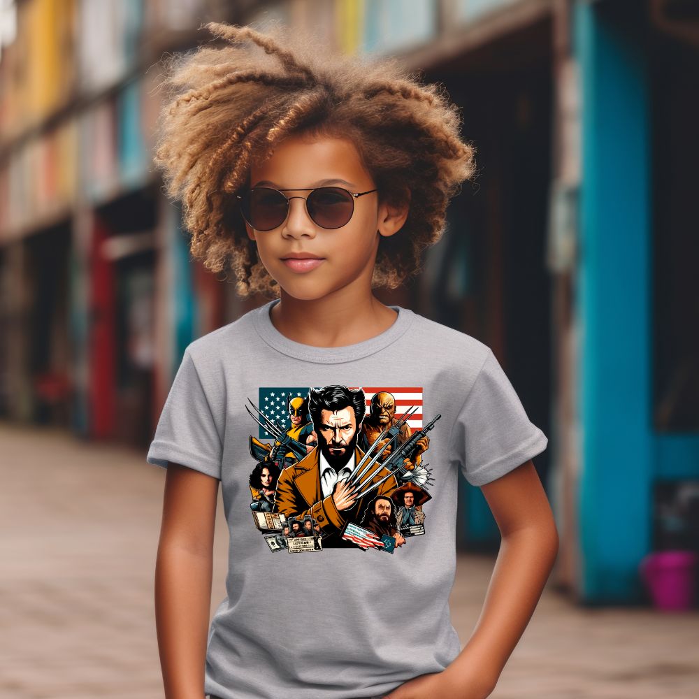 Camiseta Infanto Juvenil Personagens Wolverine X men Heróis