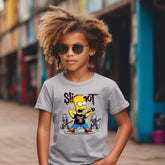 Camiseta Infanto Juvenil Personagens Bart Simpsons Rock Roll