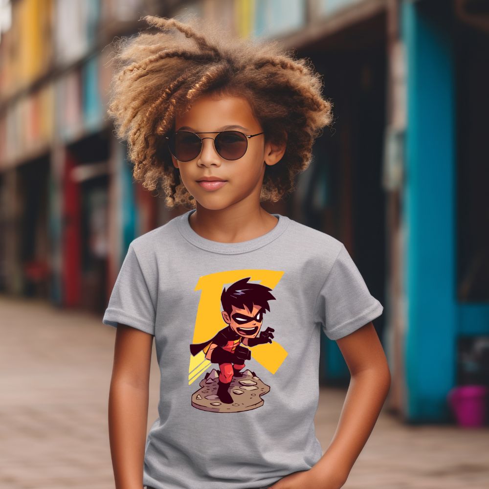 Camiseta Infanto Juvenil Personagens Super Heróis Robbin