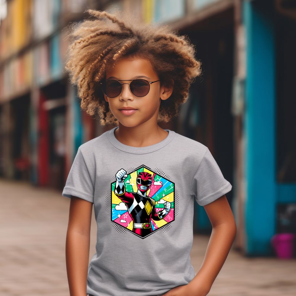 Camiseta Infanto Juvenil Personagens Power Rangers Super Heróis Vintage