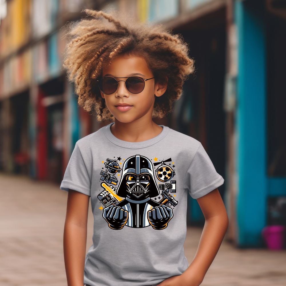Camiseta Infanto Juvenil Personagens Star Wars Geek Serie Filmes Darth Vader