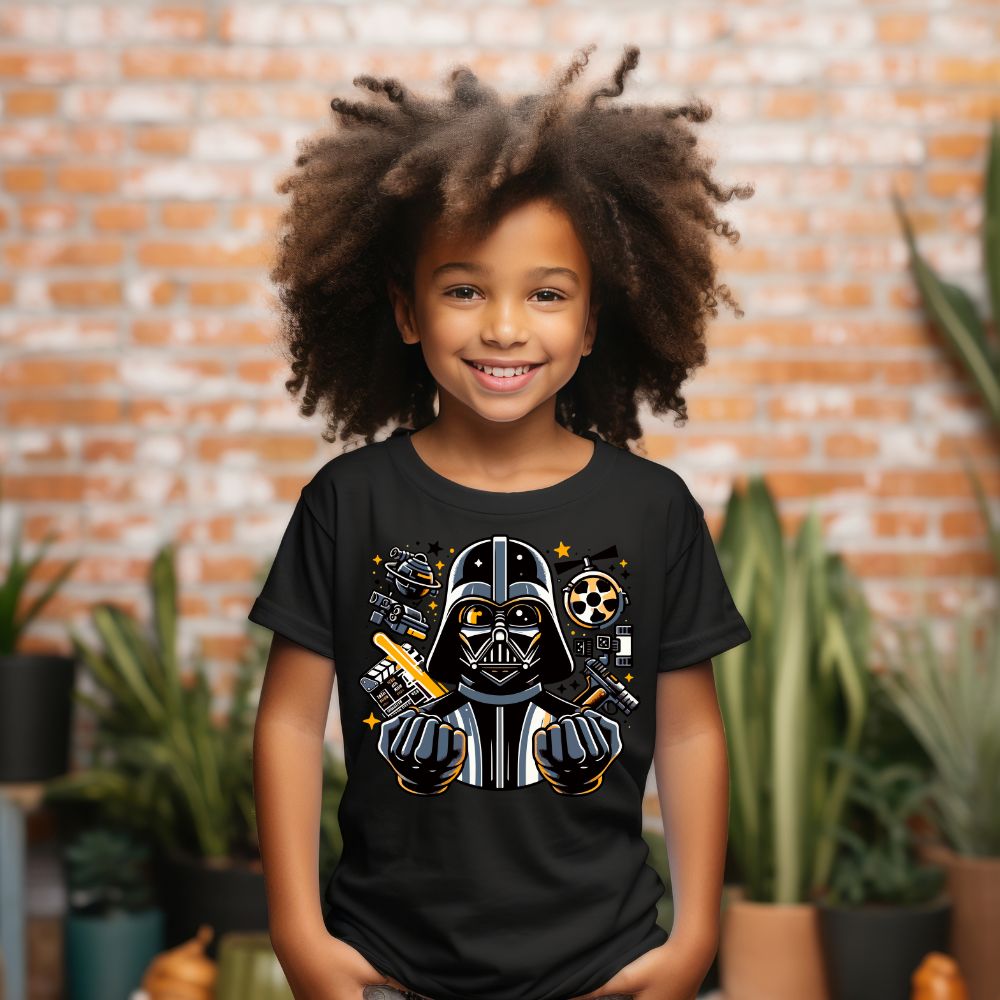 Camiseta Infanto Juvenil Personagens Star Wars Geek Serie Filmes Darth Vader