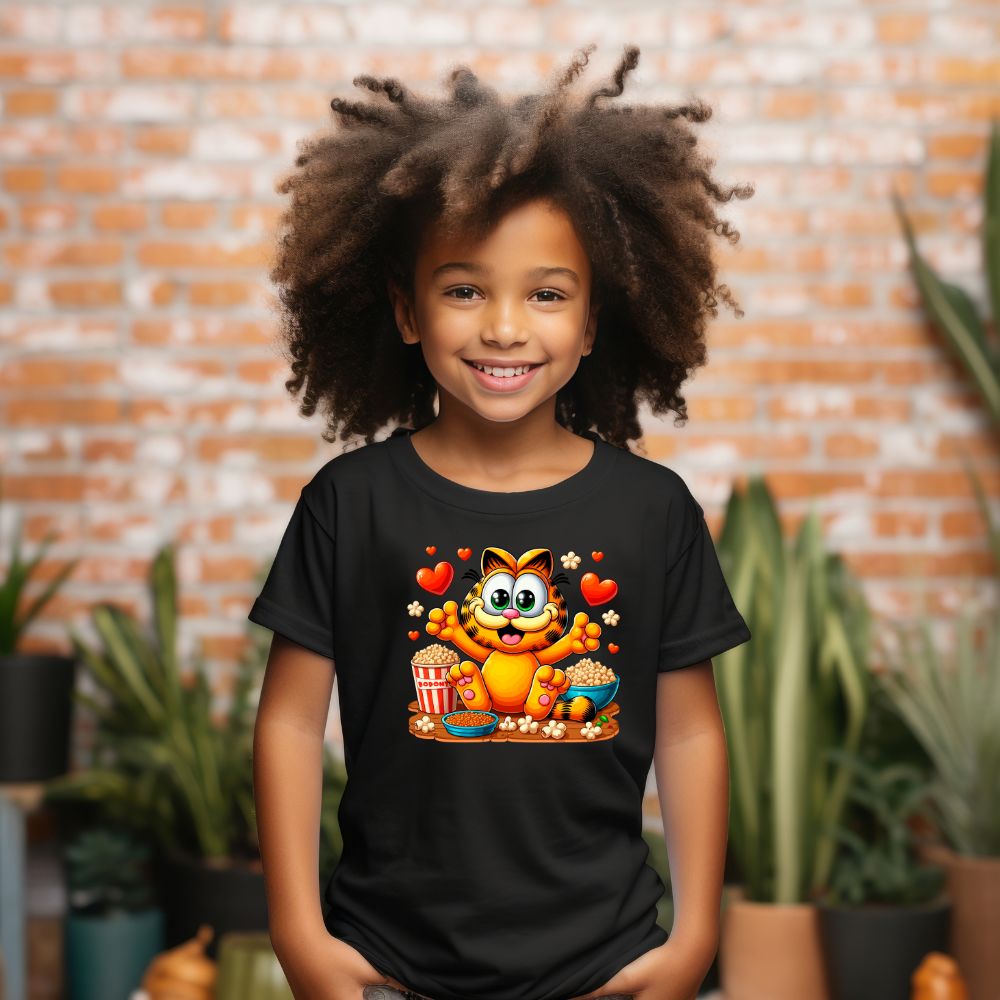 Camiseta Infanto Juvenil Personagens Infantil Gato Garfield