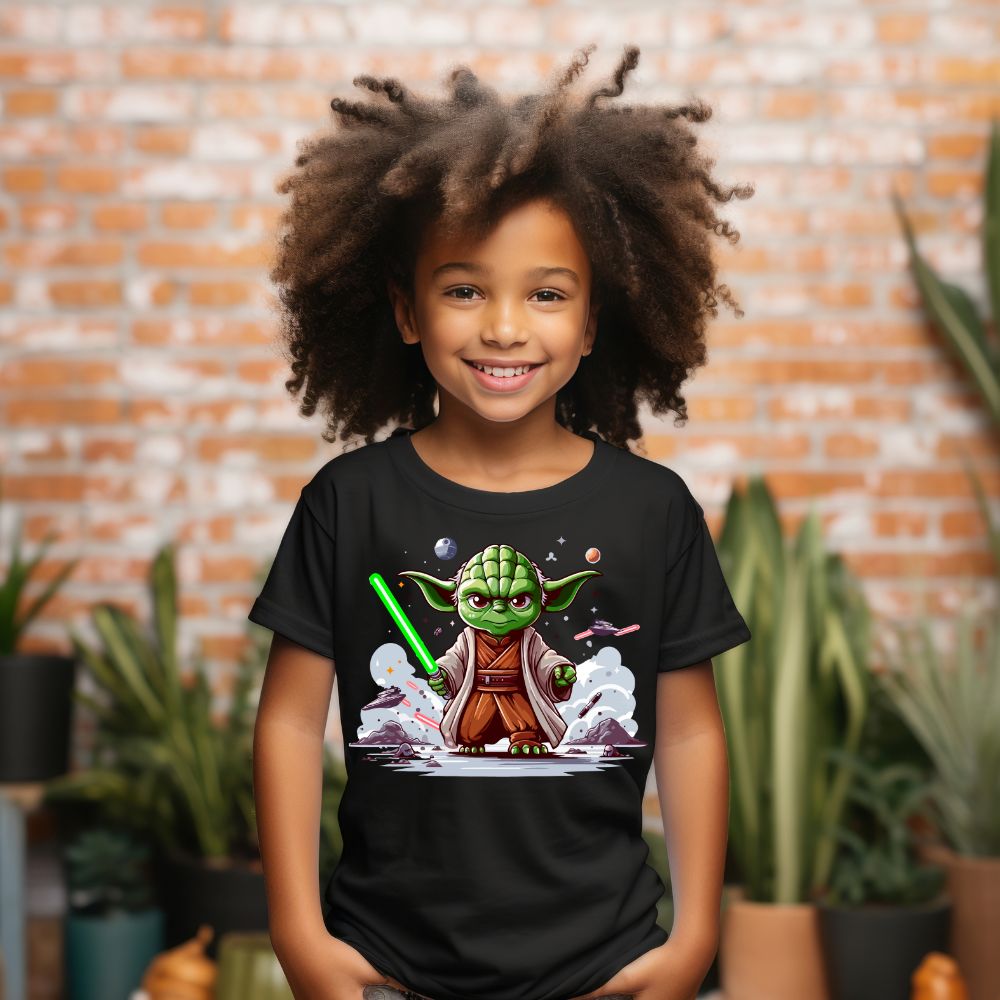 Camiseta Infanto Juvenil Personagens Star Wars Geek Serie Baby Yoda 01