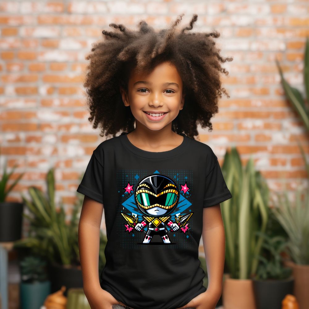 Camiseta Infanto Juvenil Personagens Power Rangers Preto